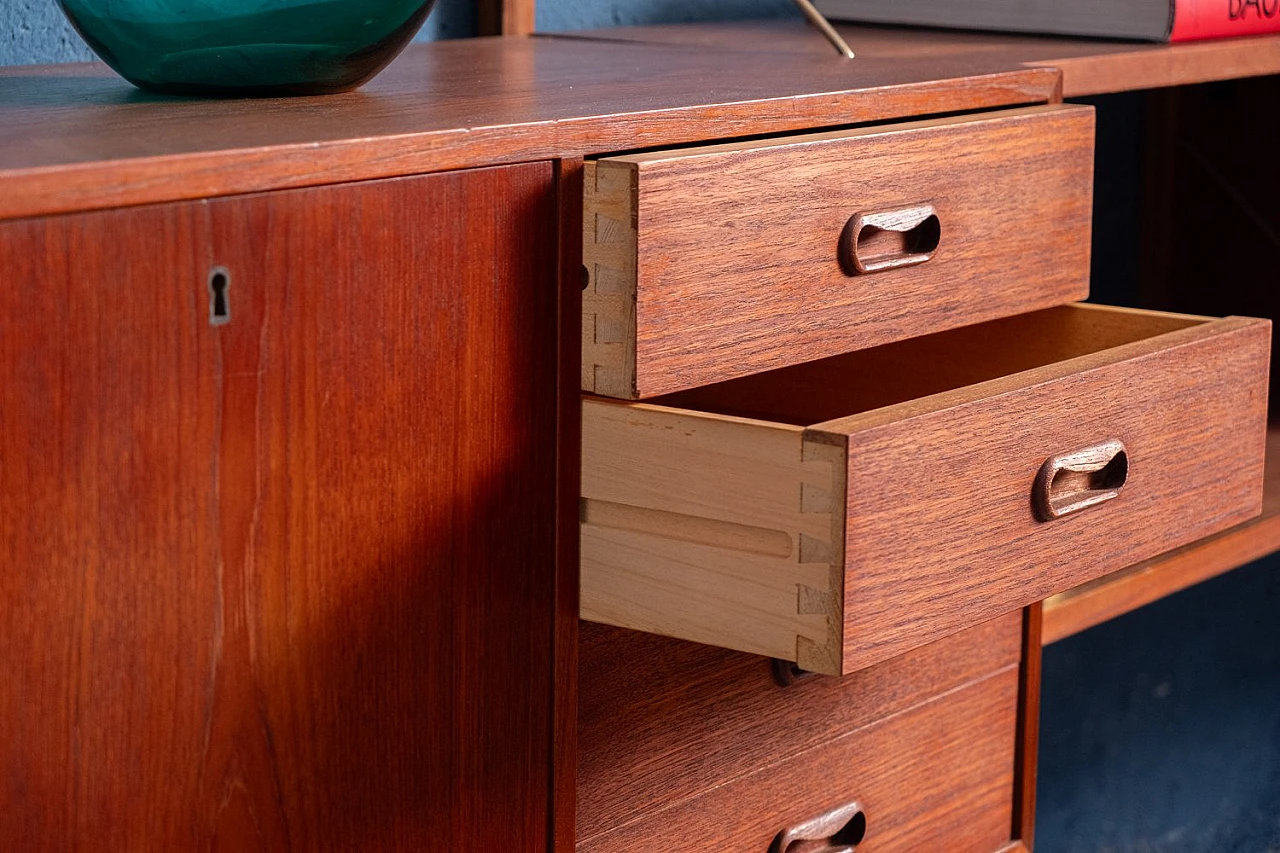 Libreria in teak di Hans Olsen, anni '60 17