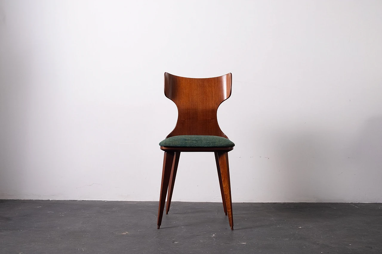 Beech and teak chair by Carlo Ratti, 1950s 10