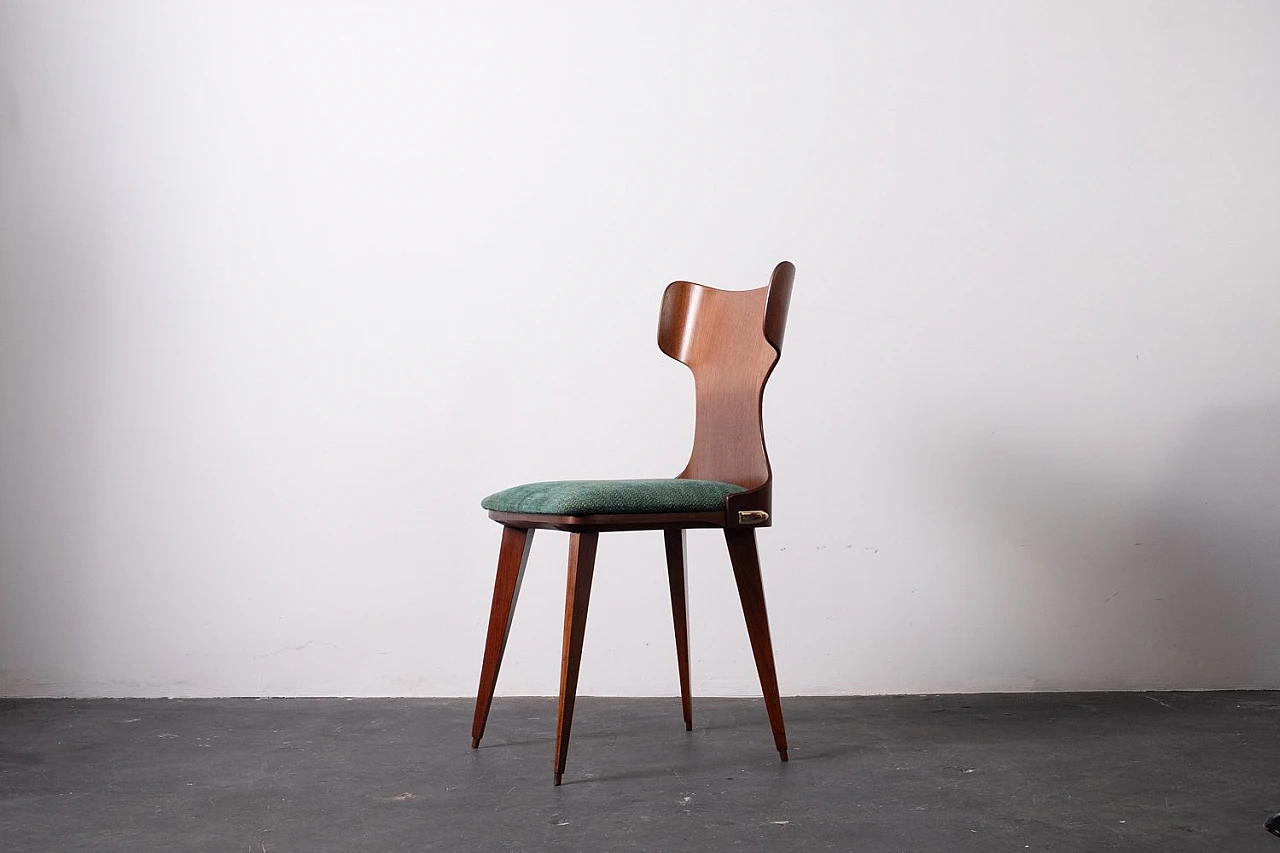 Beech and teak chair by Carlo Ratti, 1950s 11