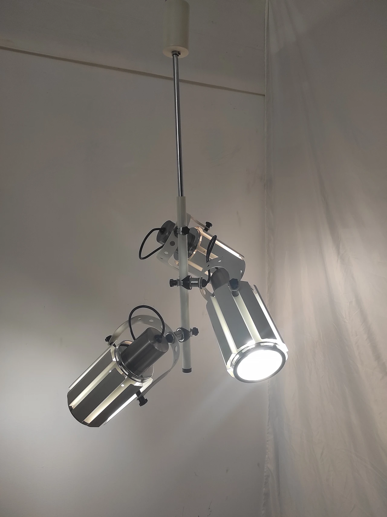 Pendant lamp with three adjustable lights, 1970s 3