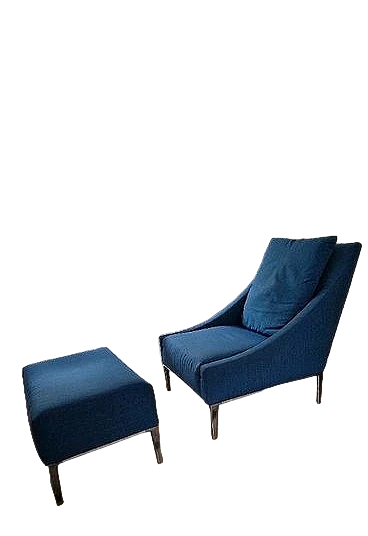 Jean armchair and pouf in blue by A. Citterio for B&B Italia, 2013