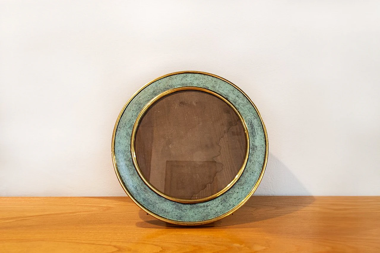 Oxidized brass photo frame, 1940s 1