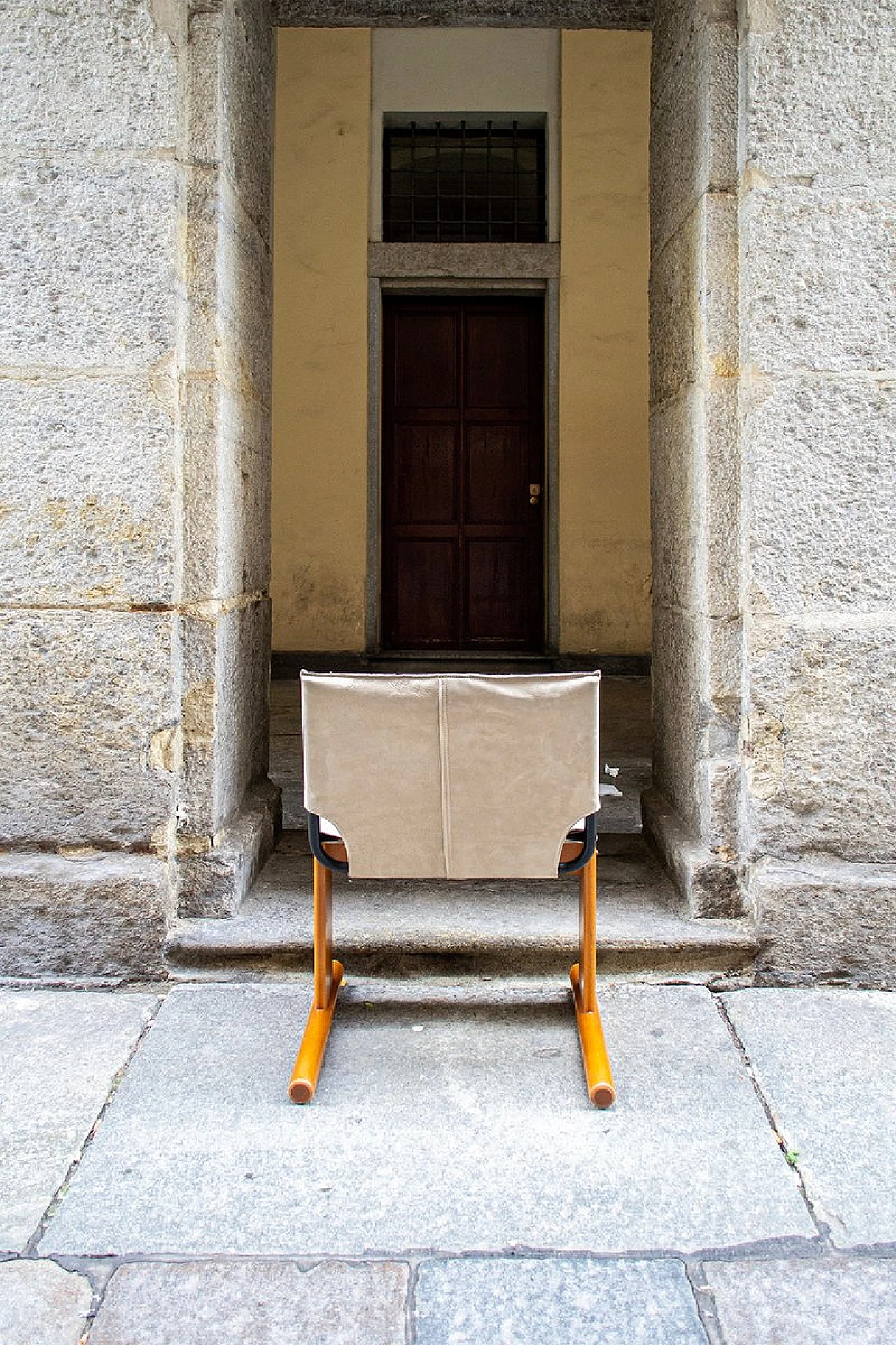 4 Chairs in beech & white leather by Poliform, 1980s 5