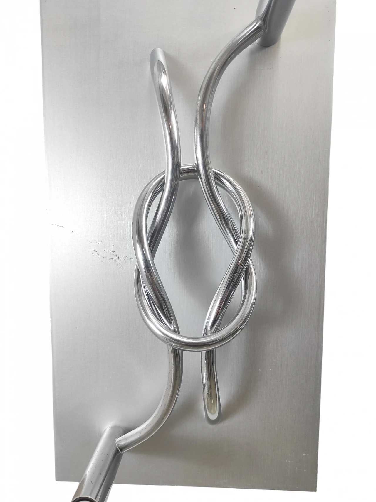 Pair of aluminium and chrome wall sconces by Giacomo Benevelli, 1970s 10