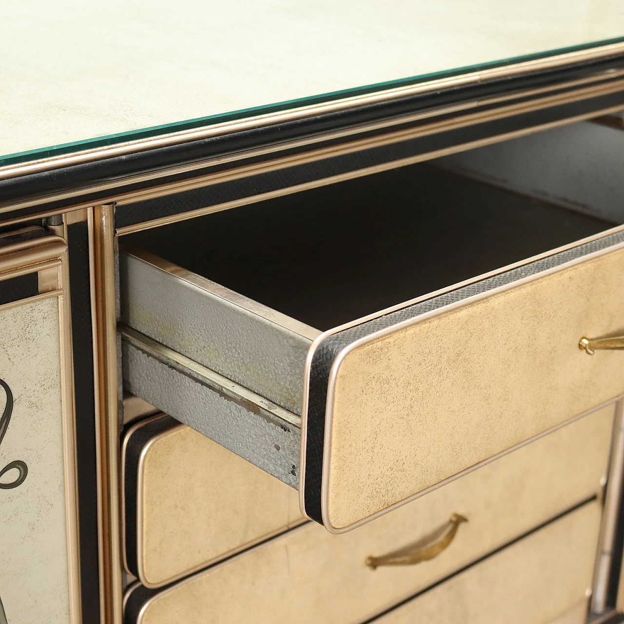 Wood and glass sideboard with mirror by Umberto Mascagni, 1960s 5