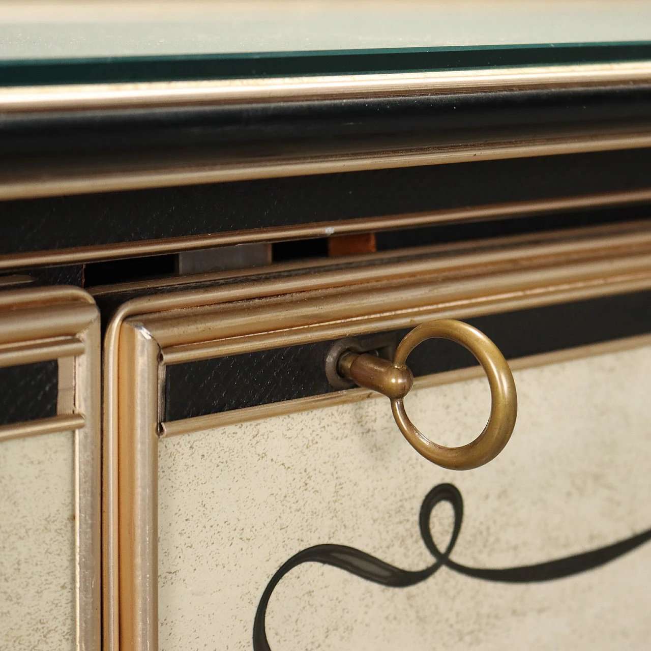 Wood and glass sideboard with mirror by Umberto Mascagni, 1960s 7