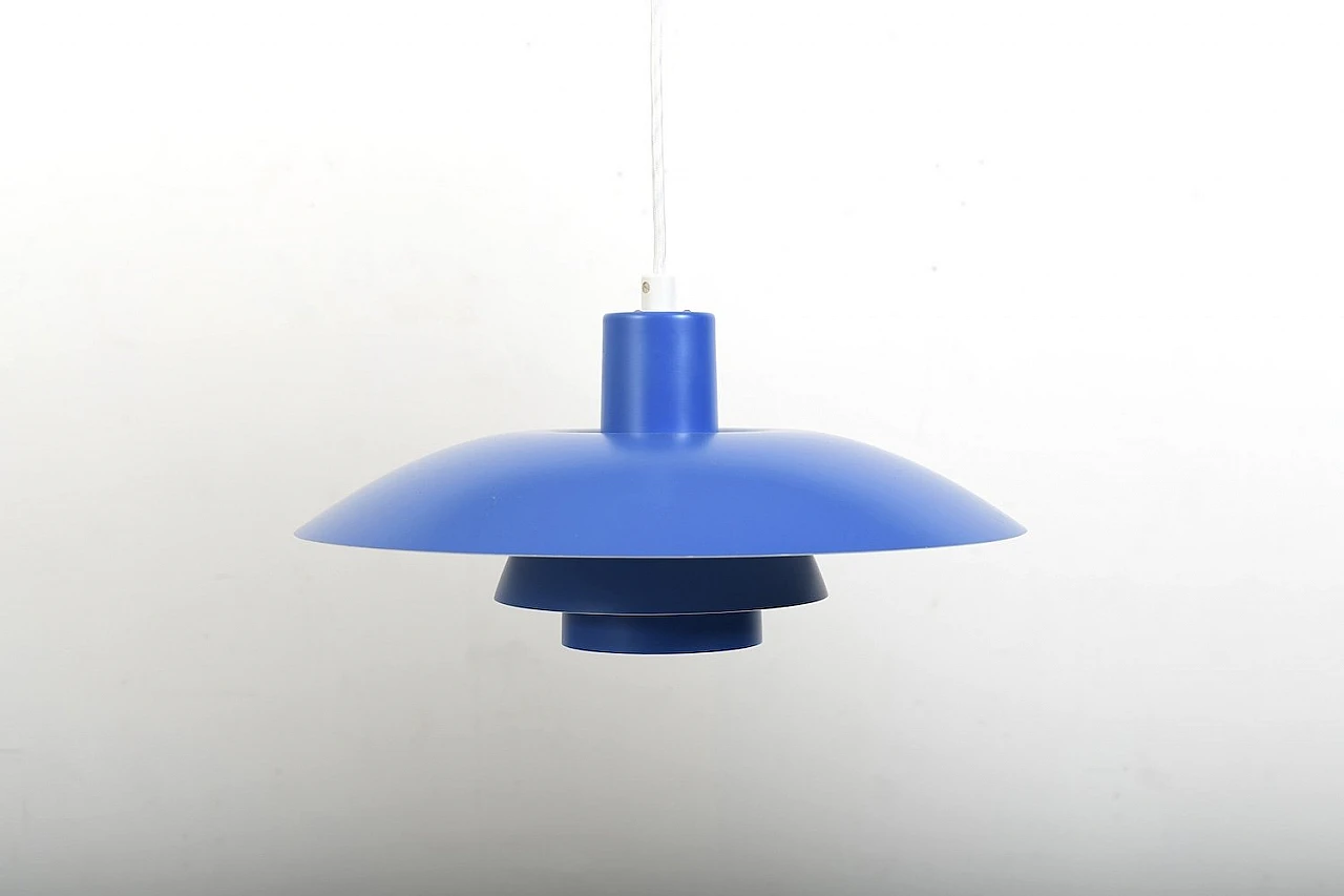 Lampadario PH 4/3 blu di Poul Henningsen per Louis Poulsen, anni '70 1