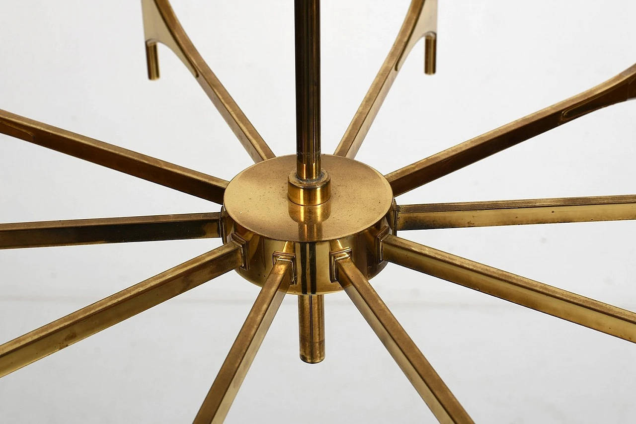 10-Light chandelier in brass, 1960s 6