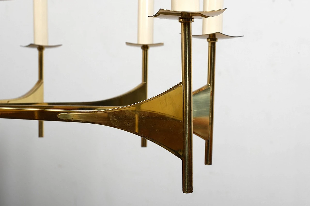 10-Light chandelier in brass, 1960s 8