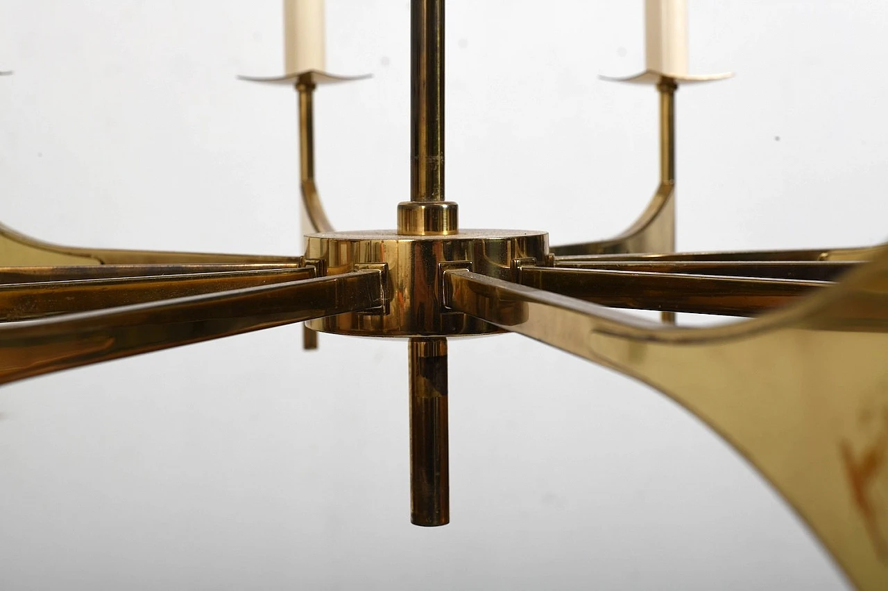 10-Light chandelier in brass, 1960s 9