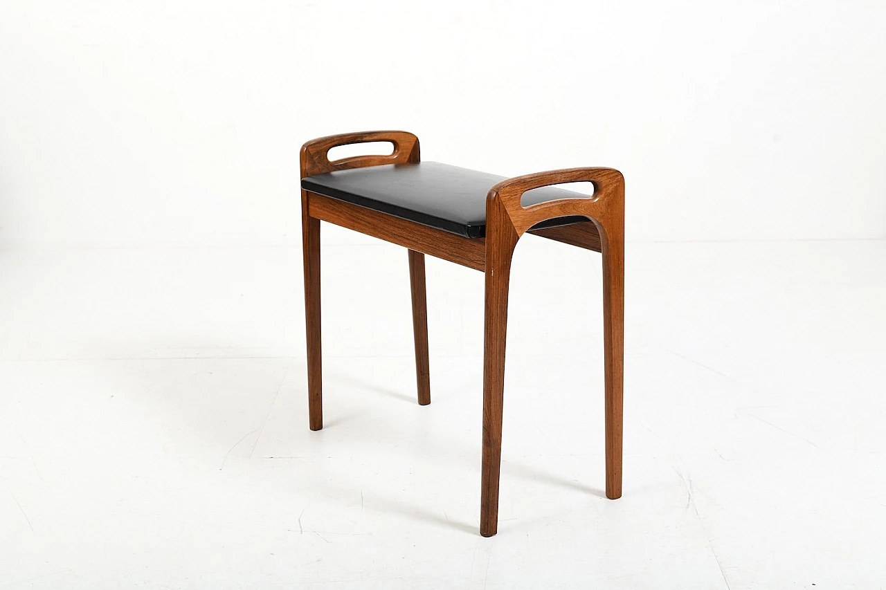 Piano bench in wood & leather by Johannes Andersen for Uldum, 1960s 1