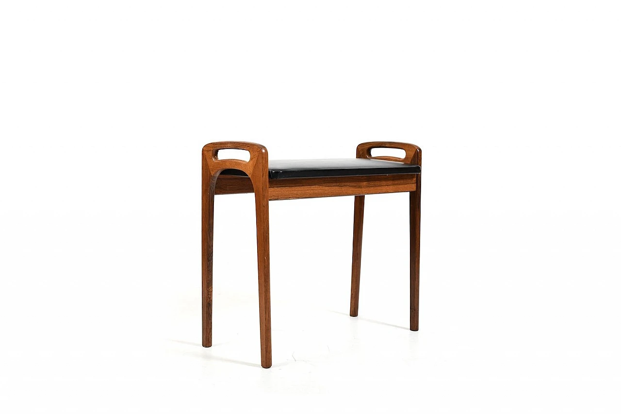 Piano bench in wood & leather by Johannes Andersen for Uldum, 1960s 3