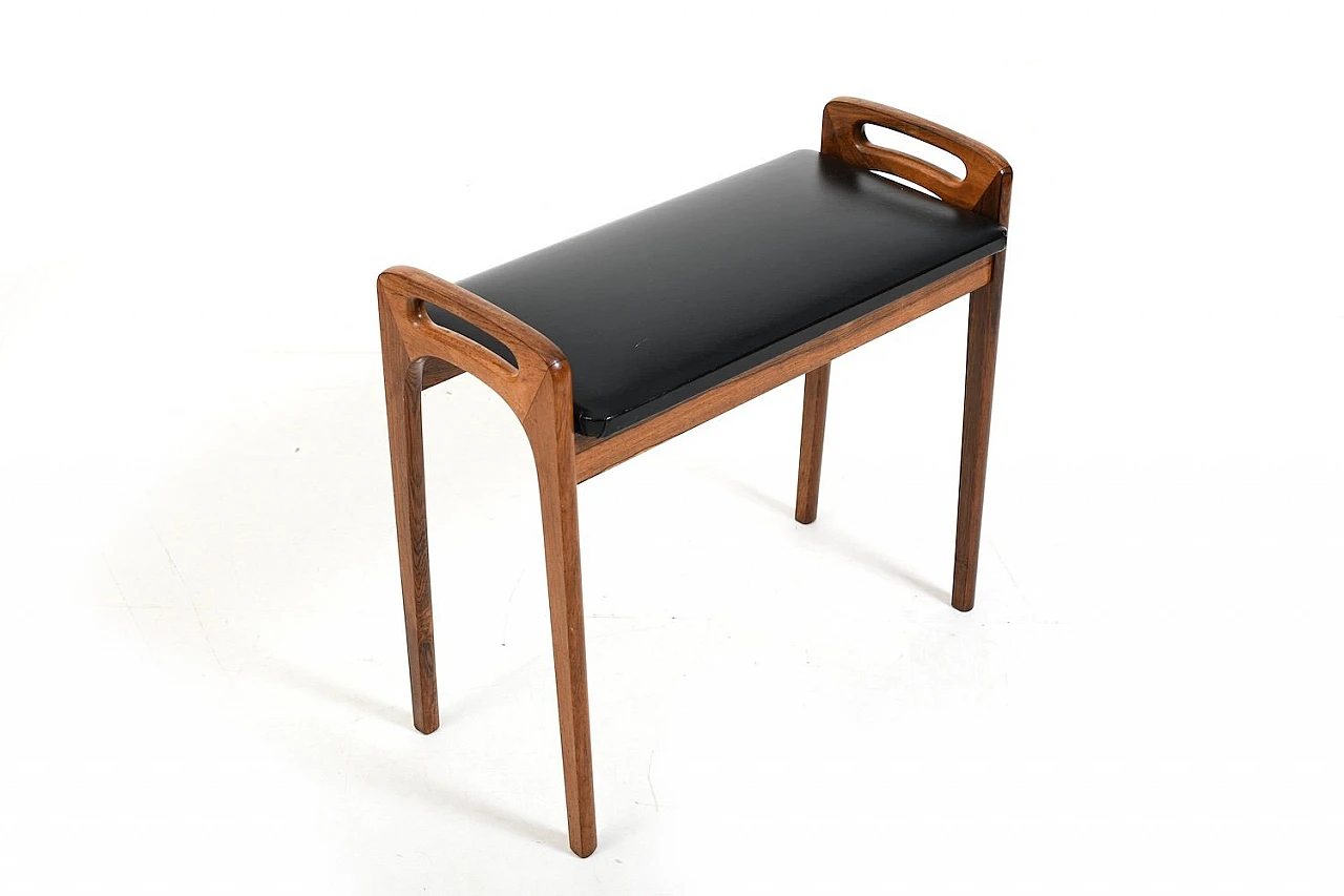 Piano bench in wood & leather by Johannes Andersen for Uldum, 1960s 5