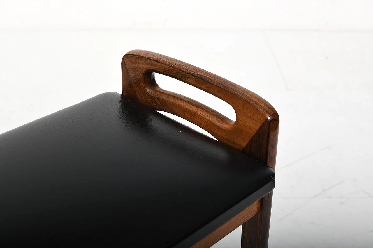 Piano bench in wood & leather by Johannes Andersen for Uldum, 1960s 6