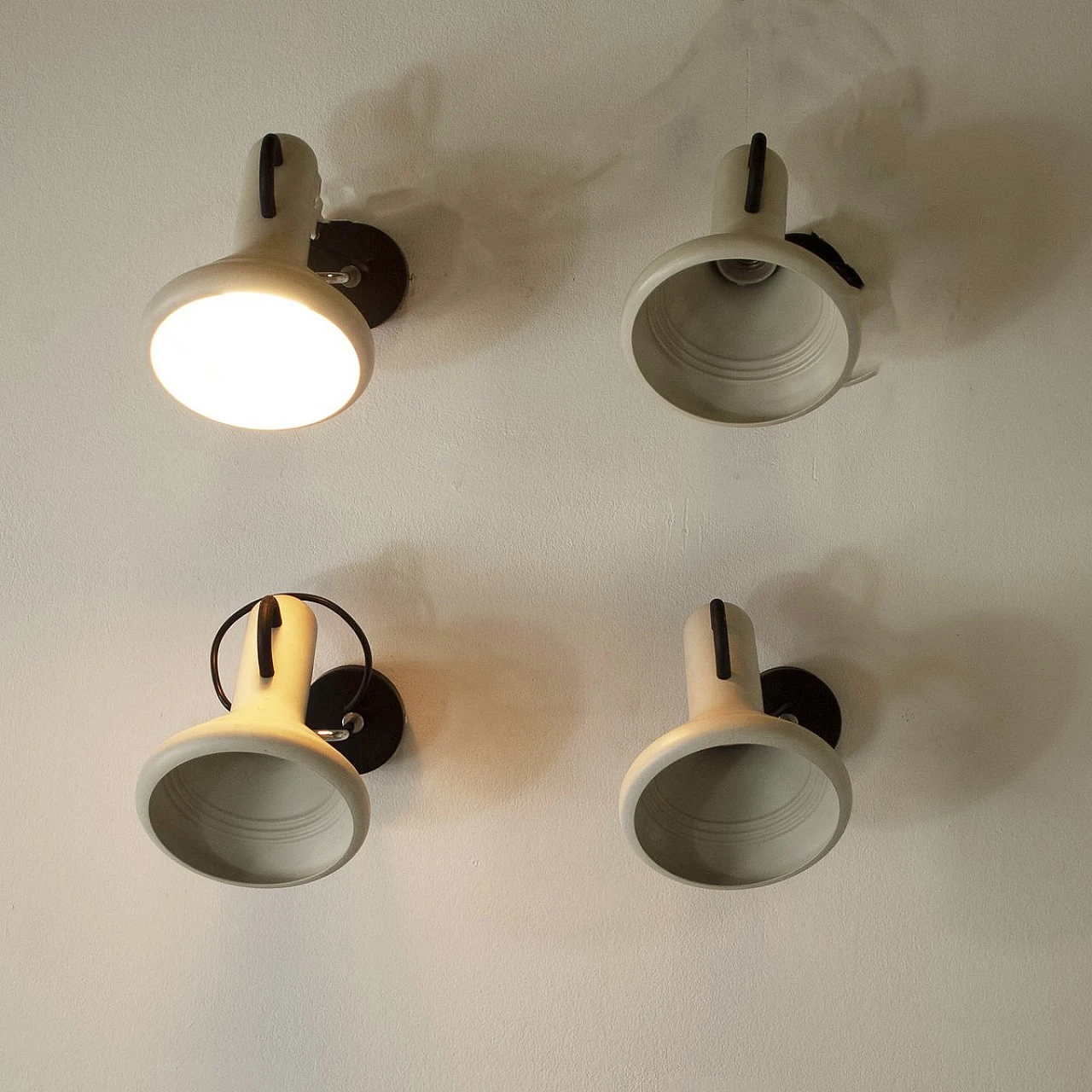 Funnel-shaped wall light in metal in the style of A. Mendini, 1970s 3