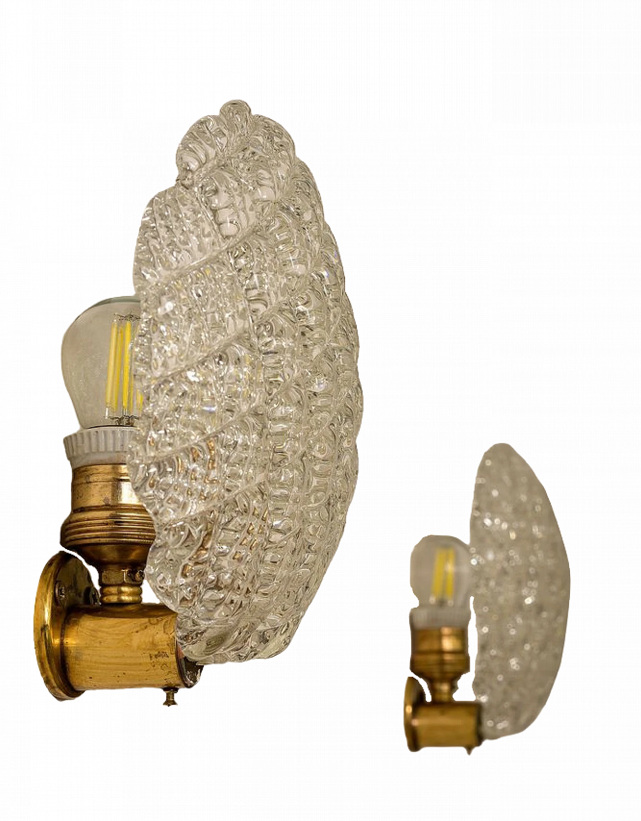 Pair of Art Deco wall lights attributed to Barovier & Toso, 1930s 12