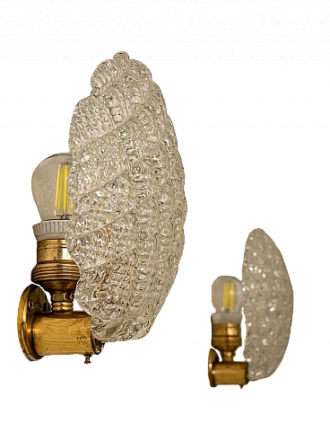 Pair of Art Deco wall lights attributed to Barovier & Toso, 1930s