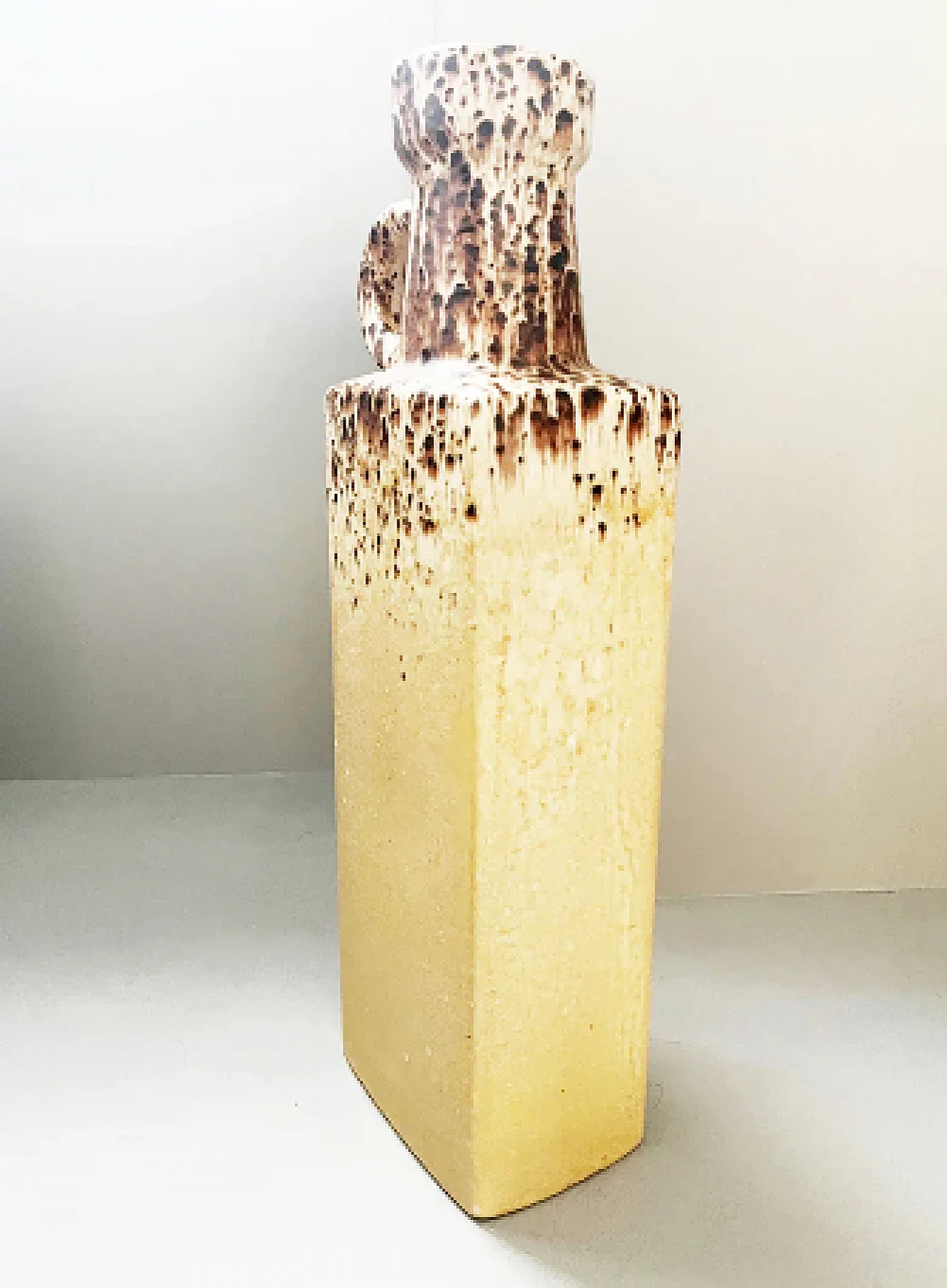 Scheurich vase in beige & brown ceramic, 1970s 1