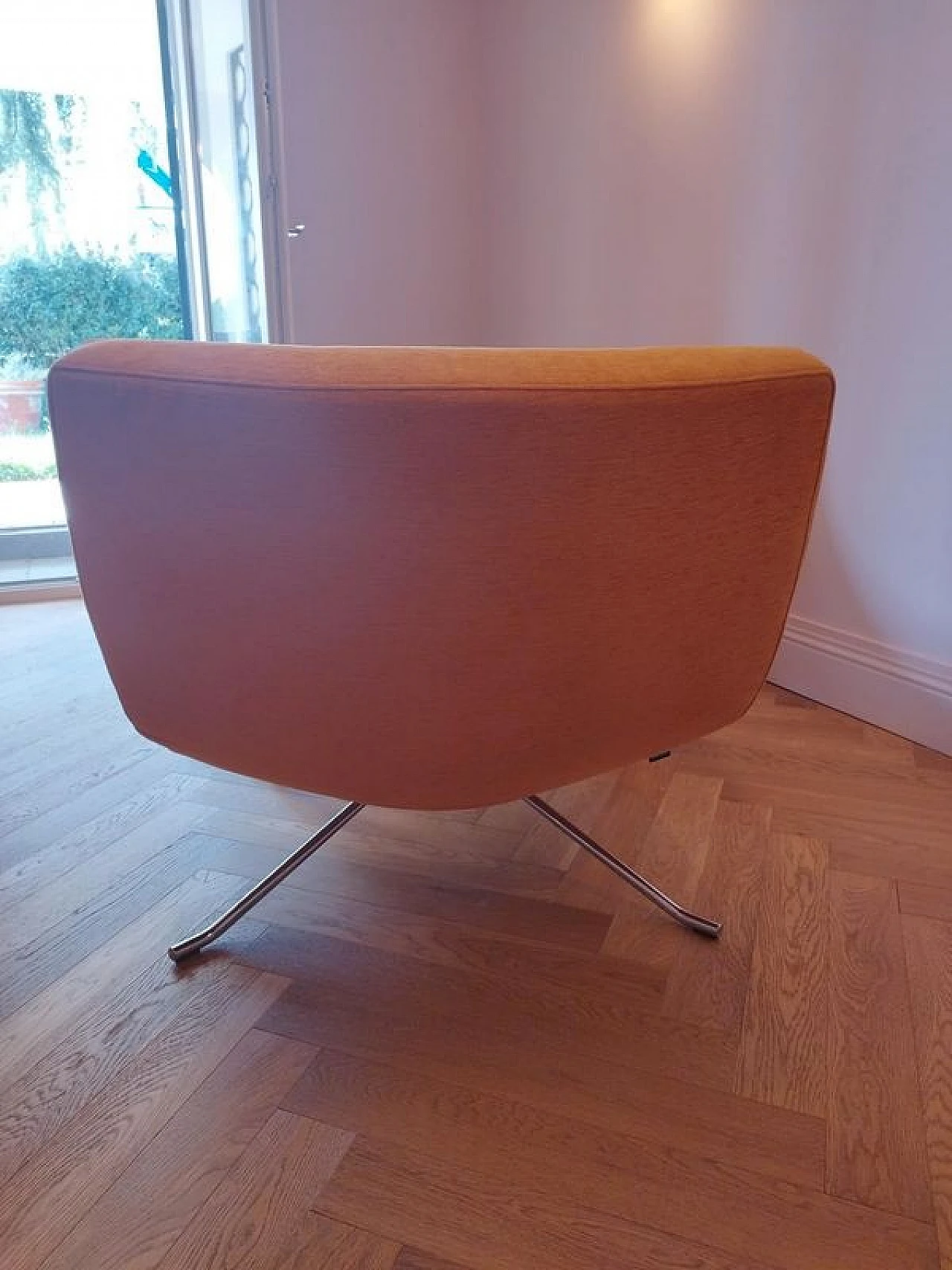 Pair of orange fabric armchairs by C. Werner for Ligne Roset, 2000s 3