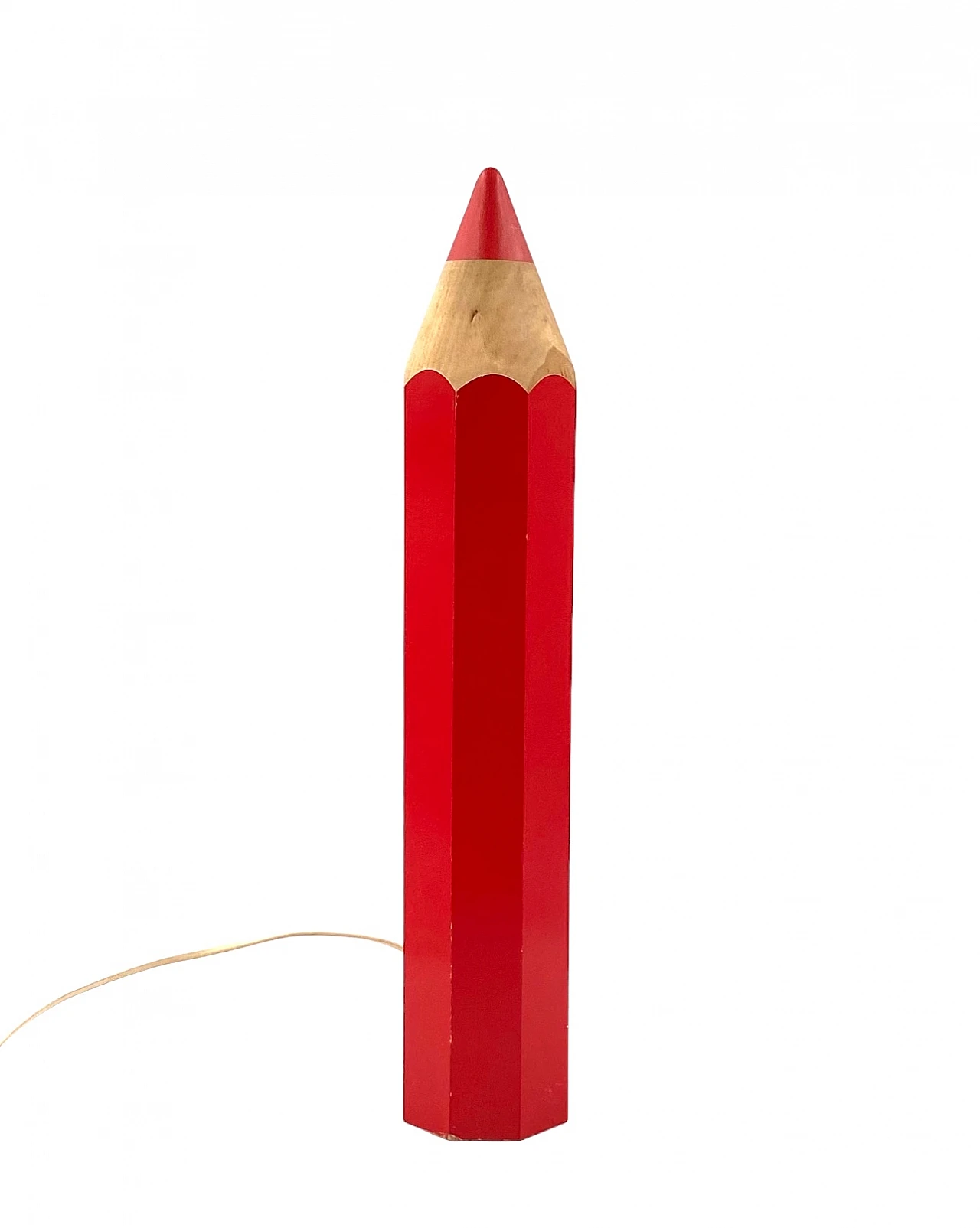 Red pencil shaped table lamp by Pierre Sala for Vilac, 1980s 1