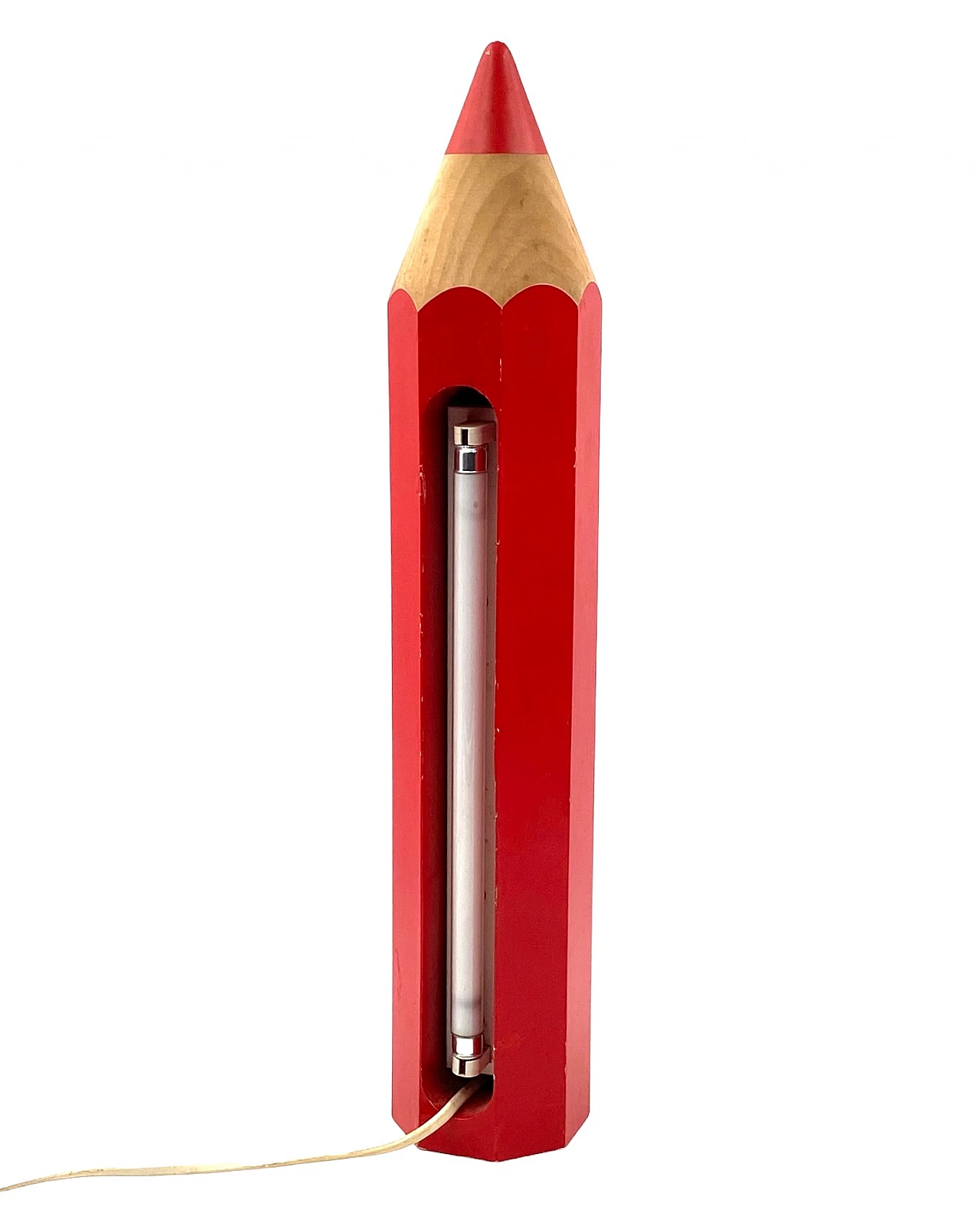 Red pencil shaped table lamp by Pierre Sala for Vilac, 1980s 13