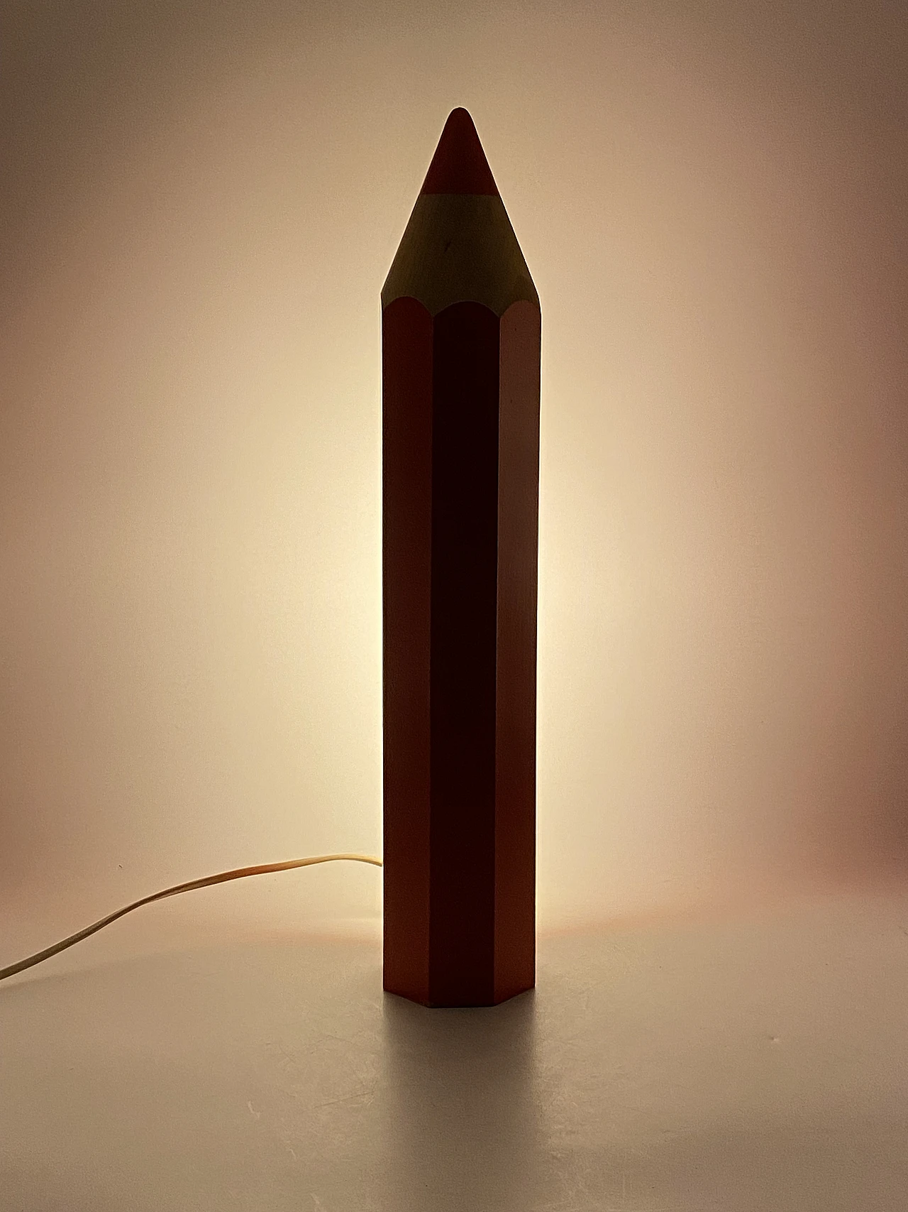 Red pencil shaped table lamp by Pierre Sala for Vilac, 1980s 15