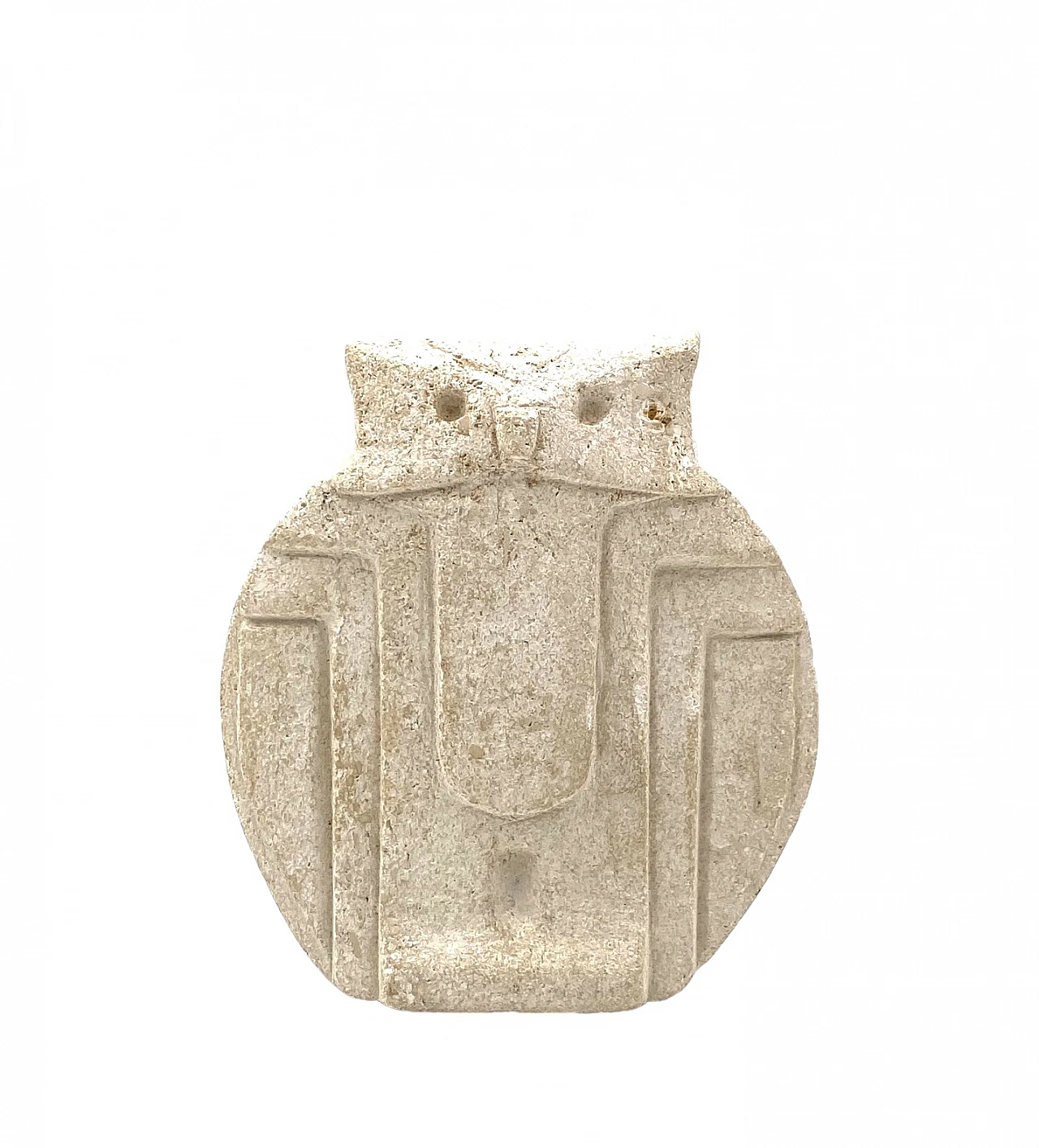 Cubist owl sculpture in white stone, 1960s 7