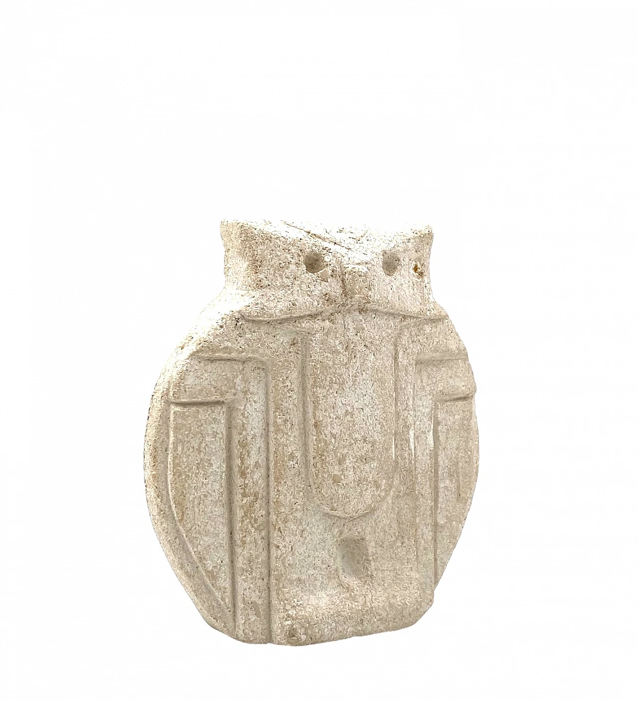 Cubist owl sculpture in white stone, 1960s 8