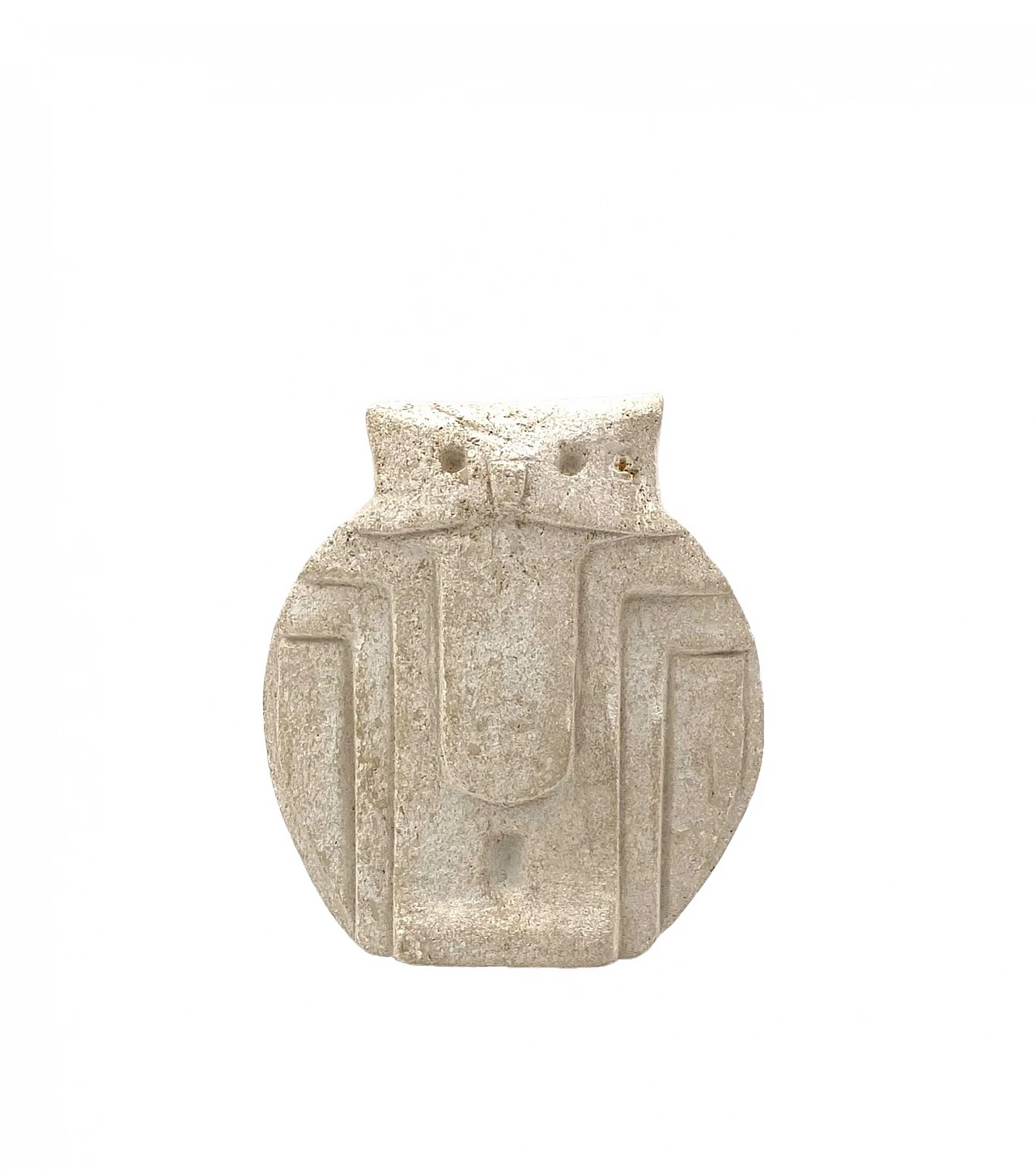 Cubist owl sculpture in white stone, 1960s 11