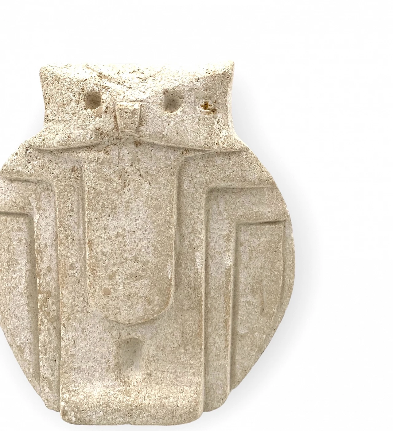 Cubist owl sculpture in white stone, 1960s 12