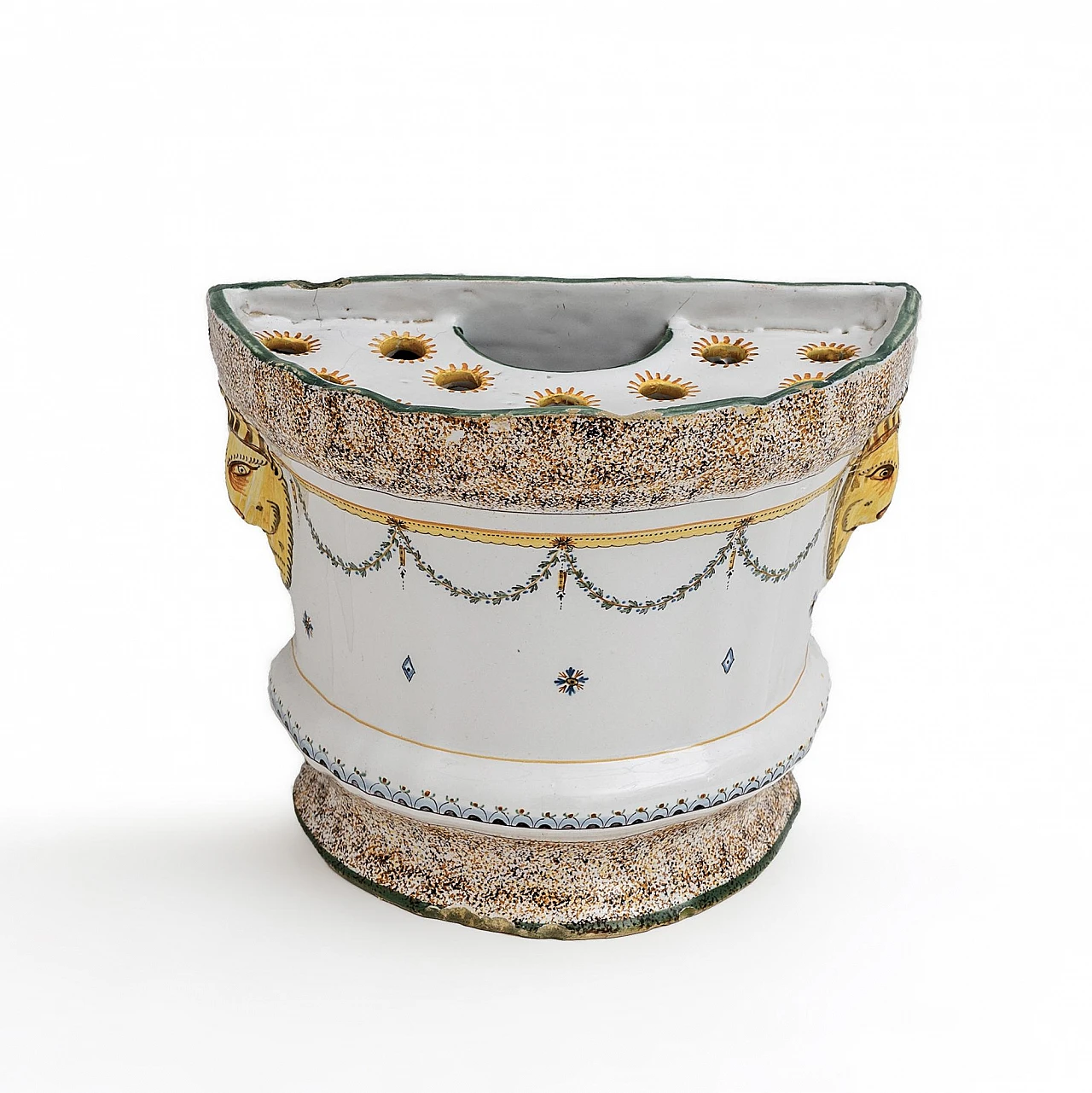 French polychrome majolica planter, 18th century 6