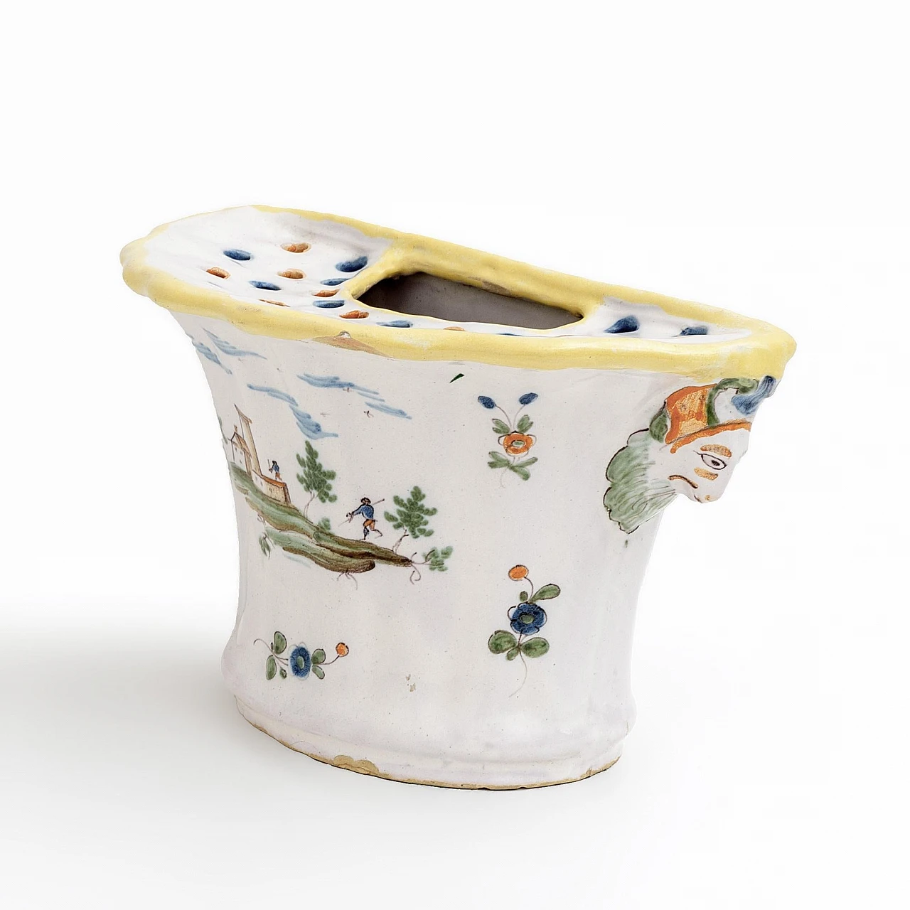 French polychrome majolica planter, 18th century 10