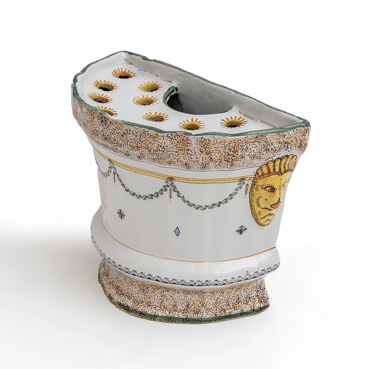 French polychrome majolica planter, 18th century 11