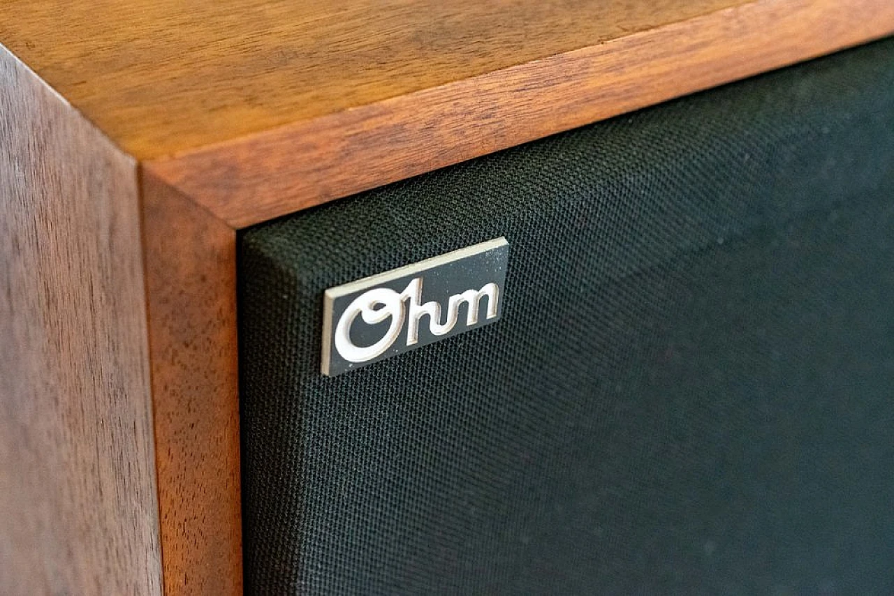 Pair of L speakers with wooden structure by Ohm, 1970s 3