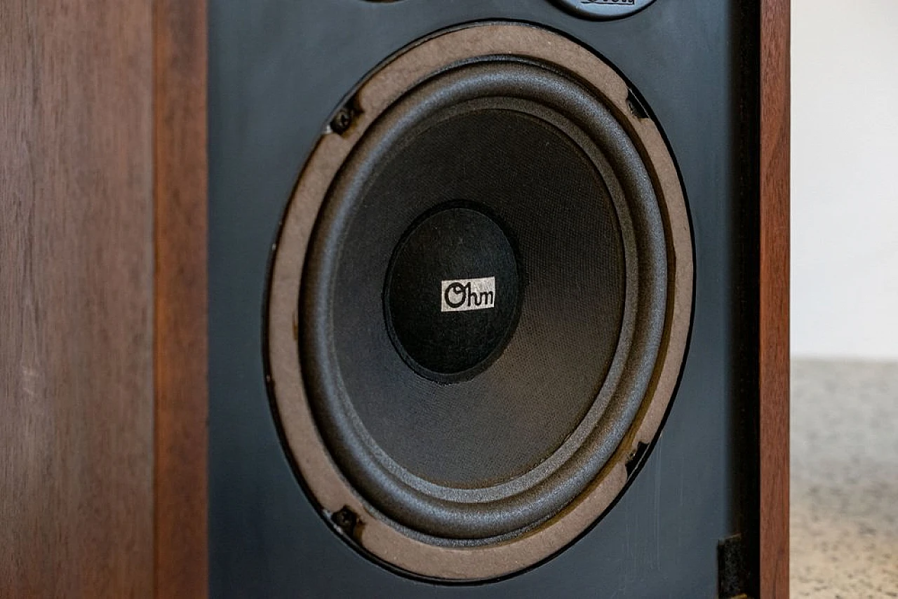 Pair of L speakers with wooden structure by Ohm, 1970s 4