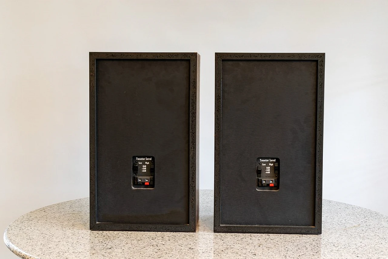 Pair of L speakers with wooden structure by Ohm, 1970s 6