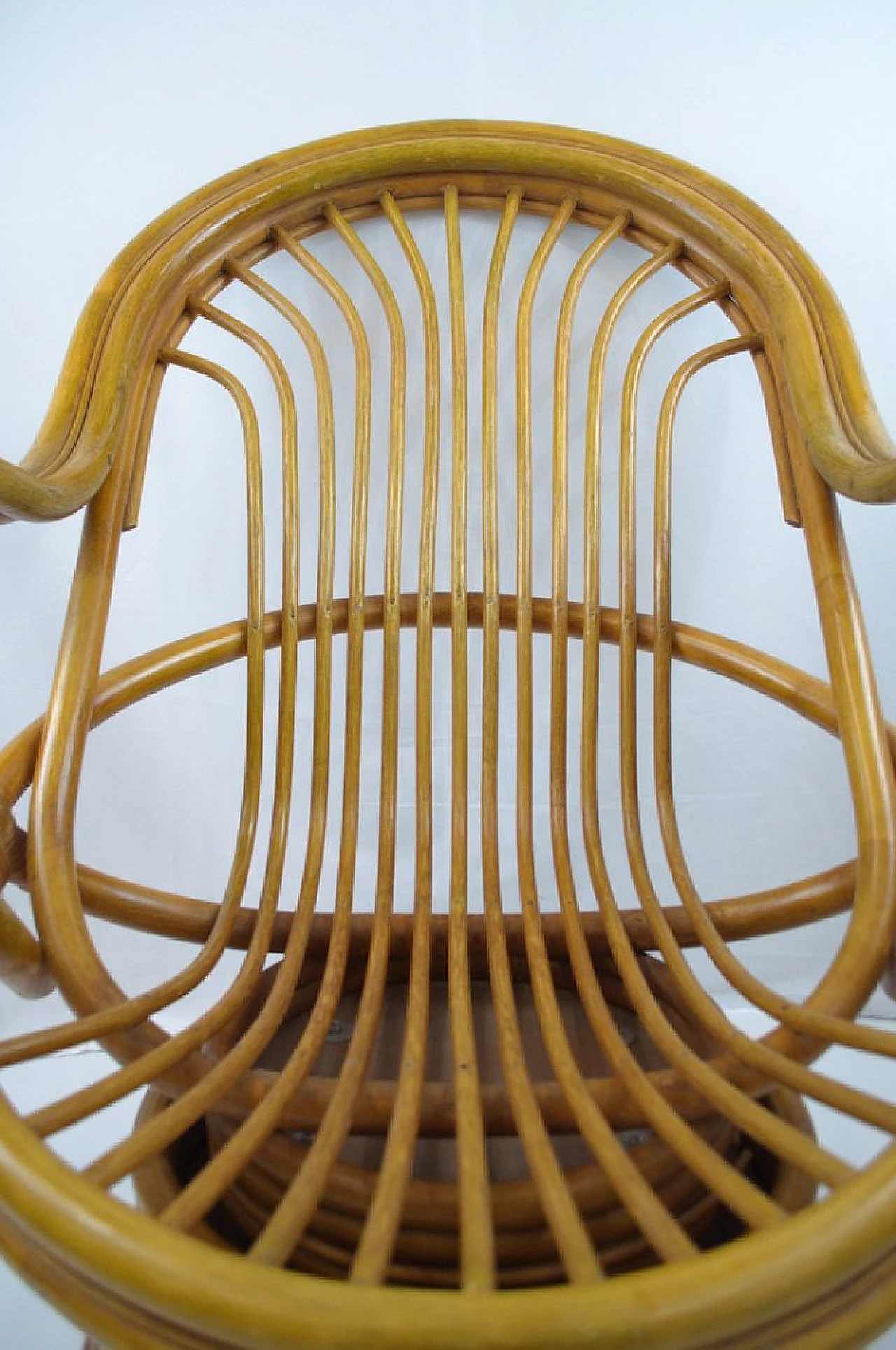 Bamboo swivel rocking chair, 1970s 5