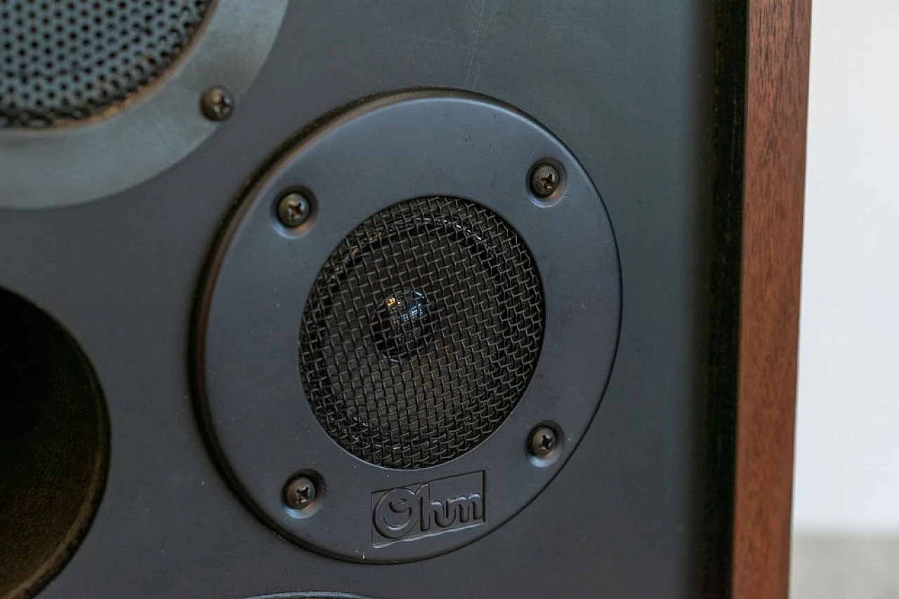 Pair of L speakers with wooden structure by Ohm, 1970s 9