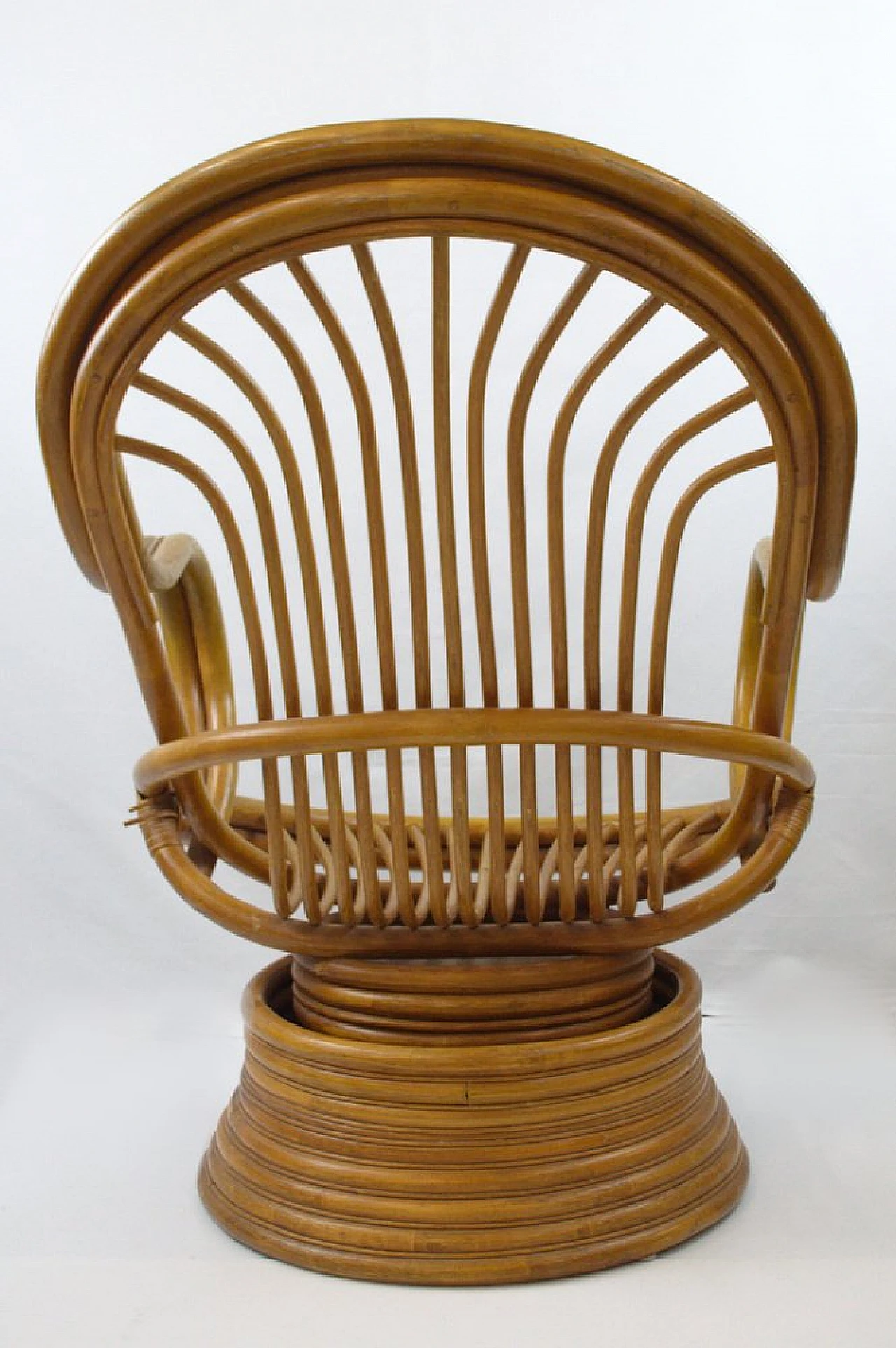 Bamboo swivel rocking chair, 1970s 7