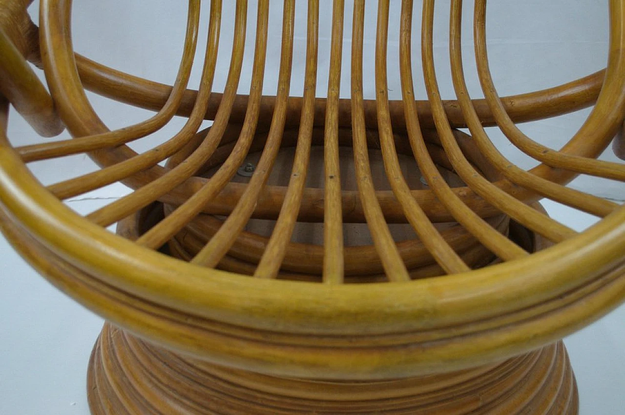 Bamboo swivel rocking chair, 1970s 8