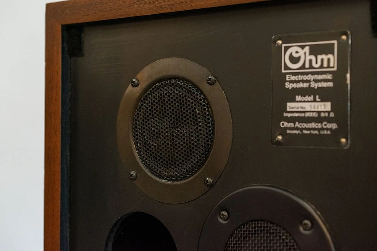 Pair of L speakers with wooden structure by Ohm, 1970s 12