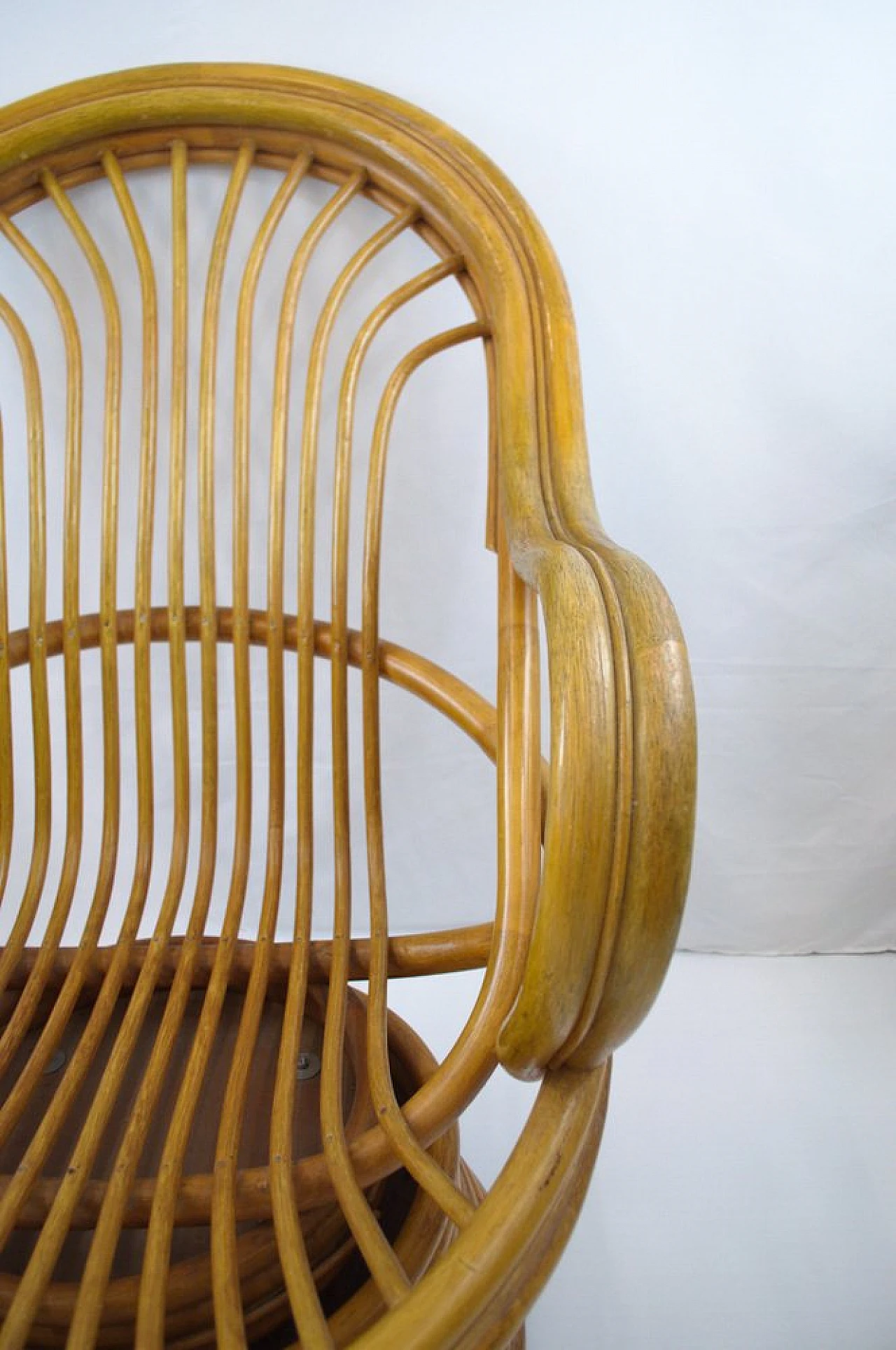 Bamboo swivel rocking chair, 1970s 9