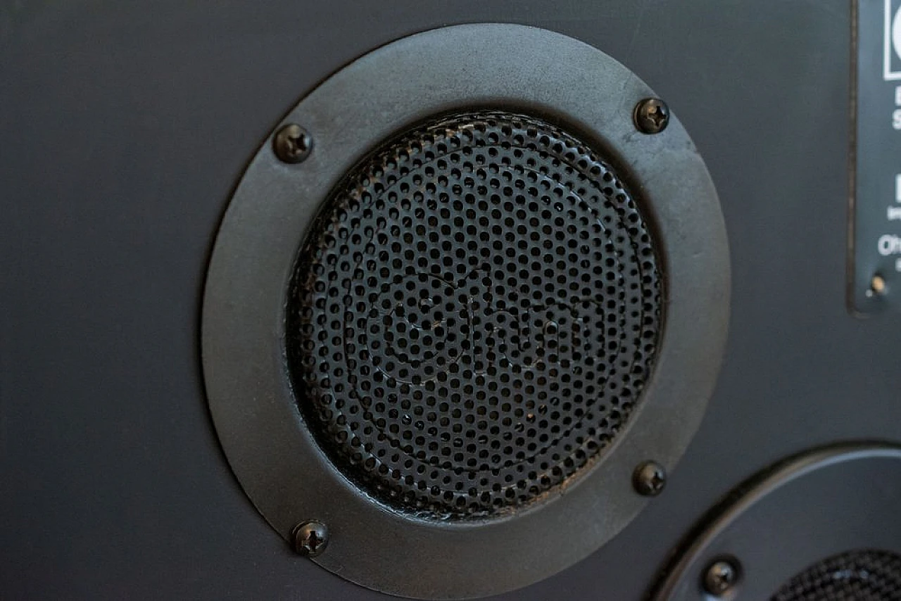 Pair of L speakers with wooden structure by Ohm, 1970s 15