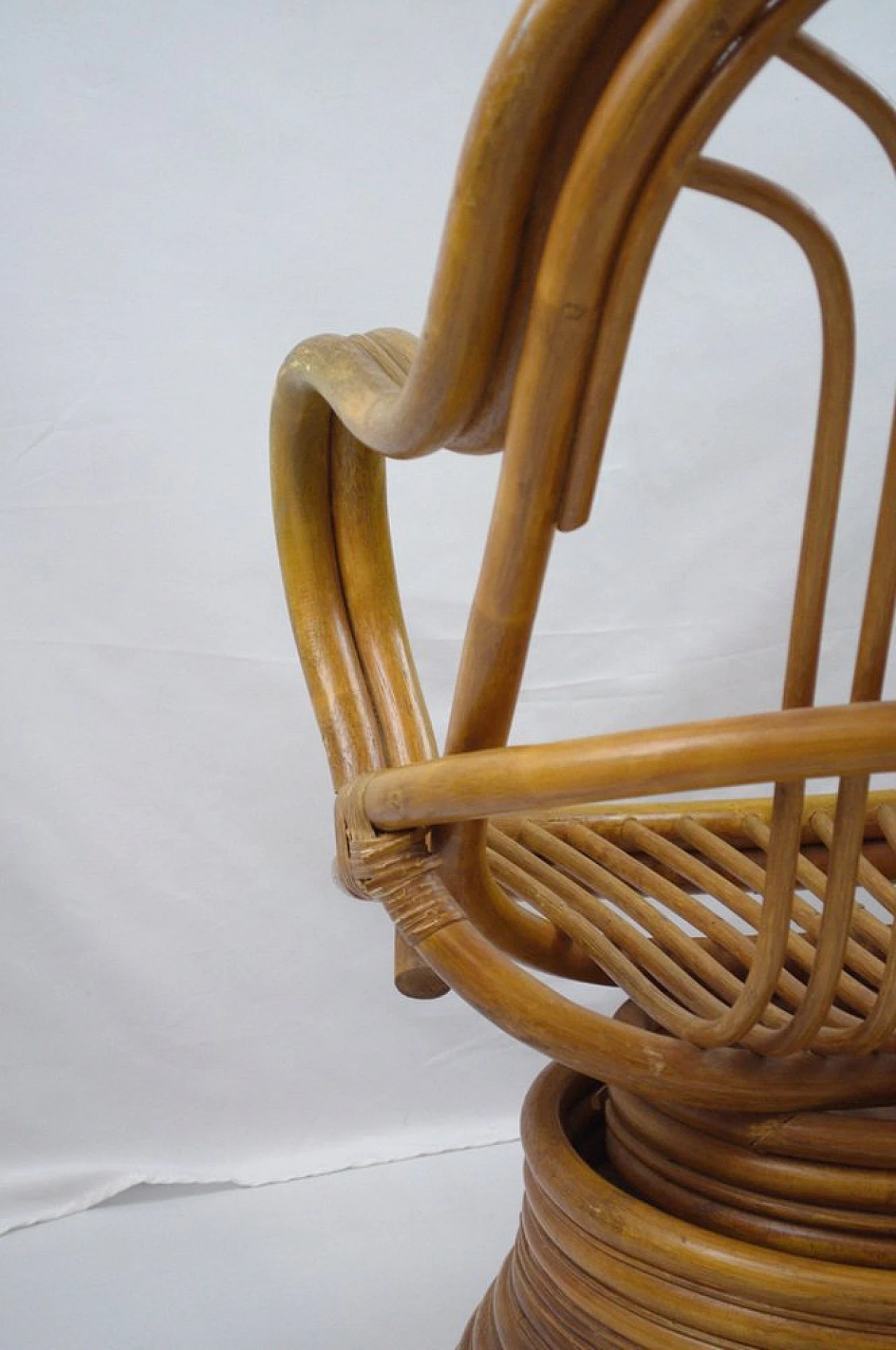 Bamboo swivel rocking chair, 1970s 11