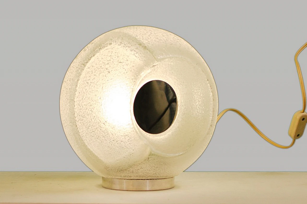 Circular table lamp in Murano glass with mirror, 1960s 1