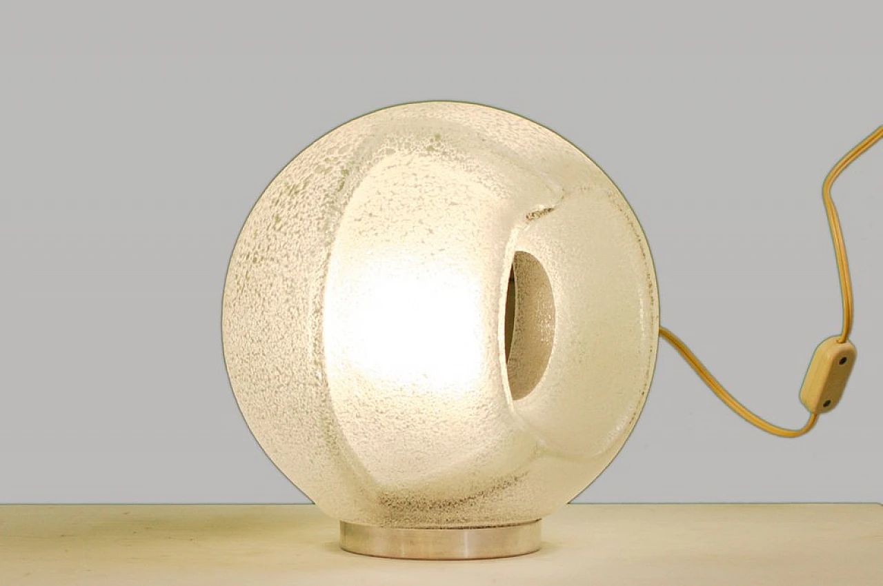 Circular table lamp in Murano glass with mirror, 1960s 2