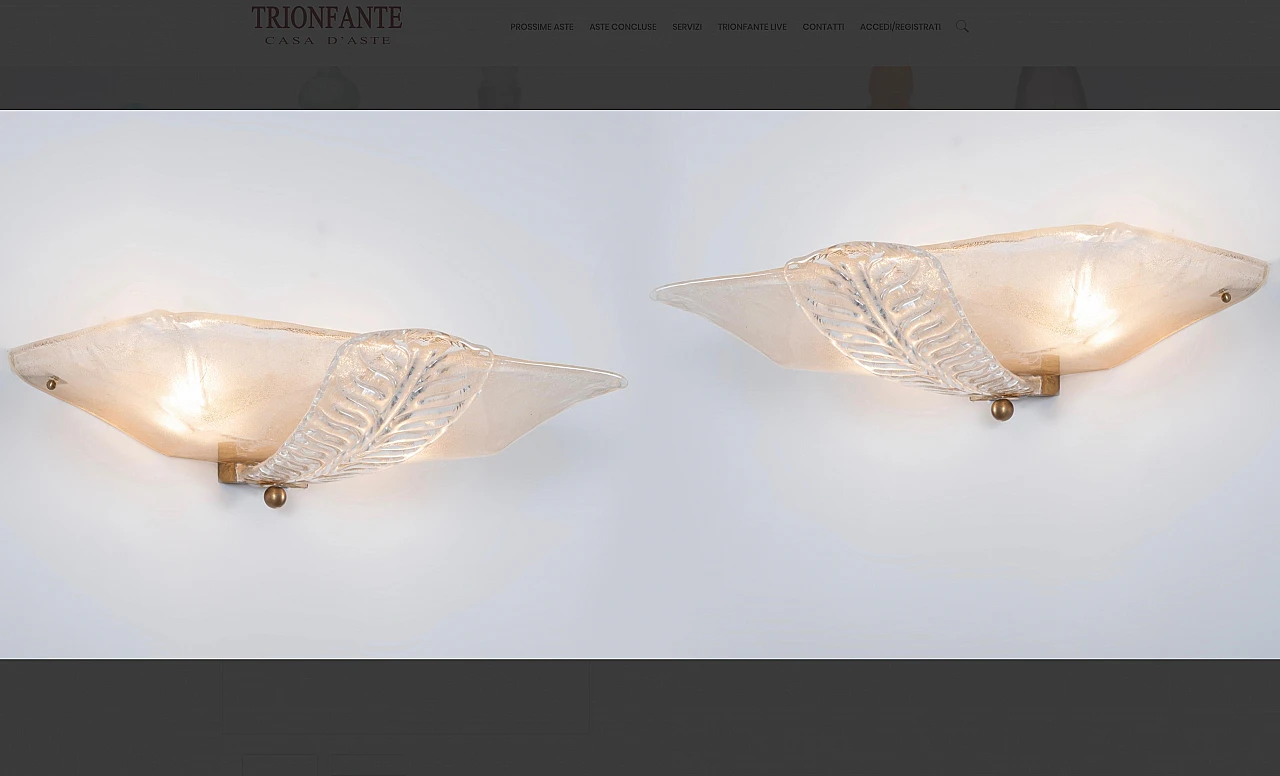 Pair of Murano glass lights by Ercole Barovier, 1930s 5