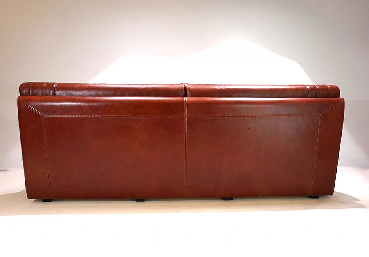 Three-seater cognac-coloured leather sofa, 1990 7