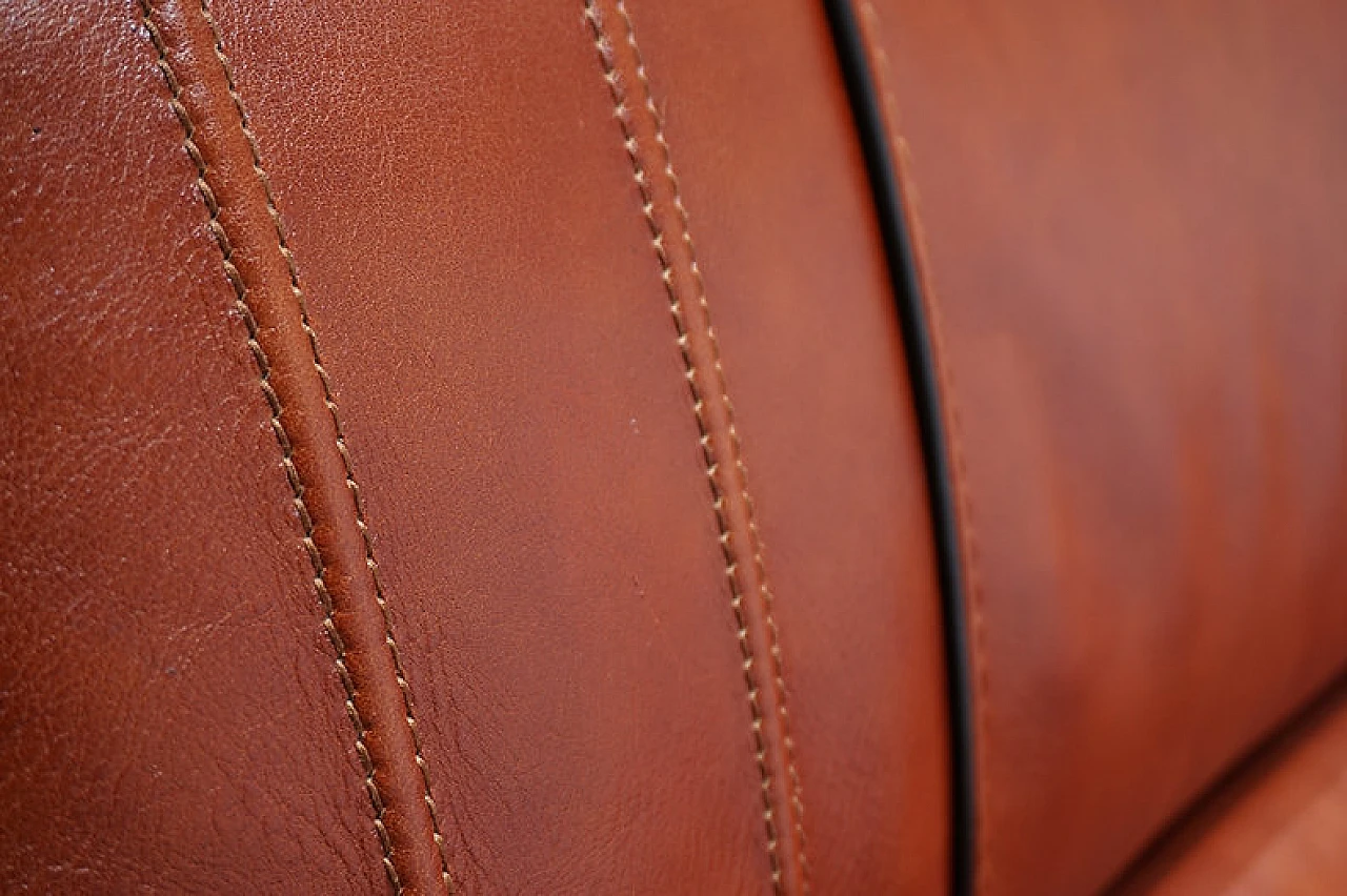 Three-seater cognac-coloured leather sofa, 1990 12