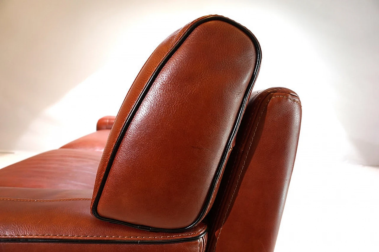 Three-seater cognac-coloured leather sofa, 1990 14